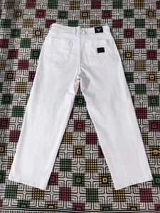 White Straight Fit Jeans