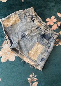 Distressed Denim Shorts