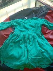 Girls Semi Cotton Frock For 3-4 Years