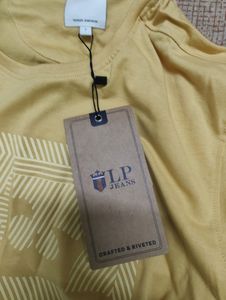 Louis Philippe Yellow Printed Tshirt Men