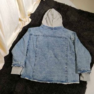 Denim Jacket With Hoodie