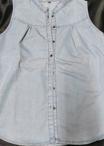 John Players Denim Sleeveless Shirt