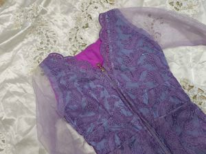 Elegant Purple Lace Gown