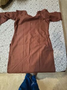 Brown Embroidered Kurta
