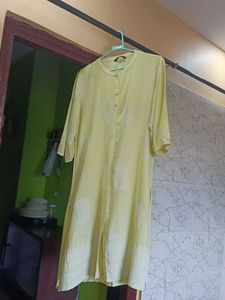 Yellow Embroidered Kurti