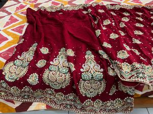 Offr 24hrs Only, Heavy Bridal Embroidery Work Sare
