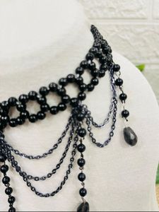 Restocked Black Unique Design Beaded Neckpiece