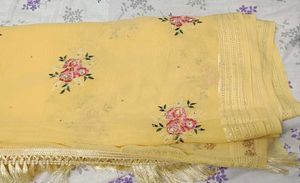 Elegant Yellow Embroidered Dupatta