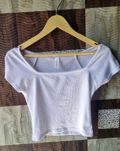 white crop top