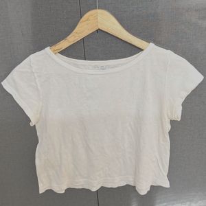 white ribbed crop top