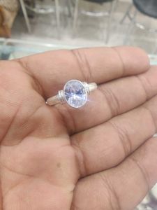 925 Silver Ring with Oval Stone Wth Hallmark