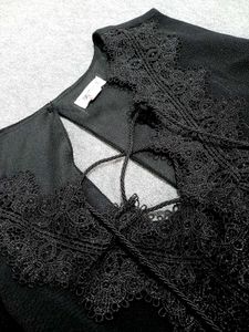 Elegant Black Lace Detail Top