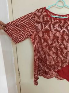 Patterned Maroon Top