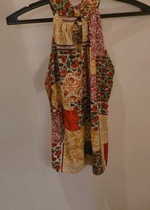 Floral Patchwork Halter Top