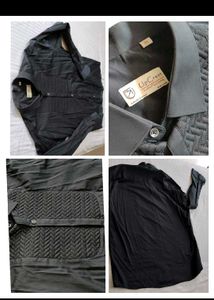 Partywear Men Grey RegularFit V-neck 3 Piece Suit