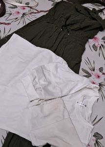 Olive Dress and White Top Bundle