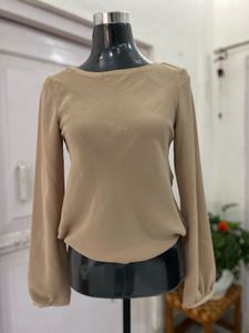 Tan Long Sleeve Blouse