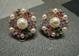 Colourful Pearl Floral Earrings