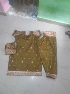 Olive Green Embroidered Salwar Kameez