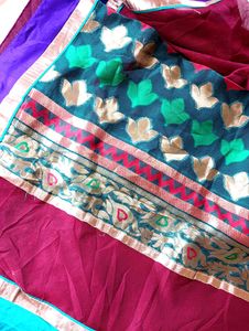 Chocolatey Maroon Colour Saree With Excellent