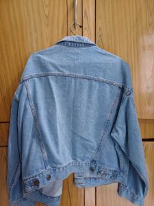 Ribbed Oversized Denim Jacket