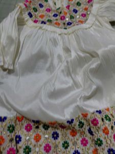 White Dress with Floral Embroidery
