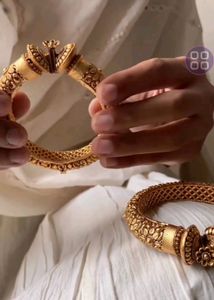 Rajwada 1gm Micro Gold Plated Set Of 2 Bangles.