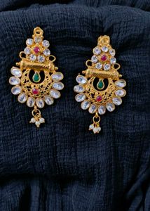 Elegant Gold Tone Earrings (heavy ethnic look)