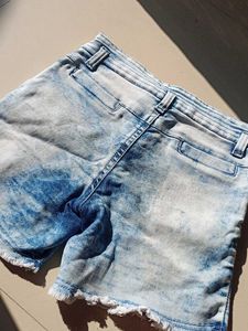 Embroidered Denim Shorts