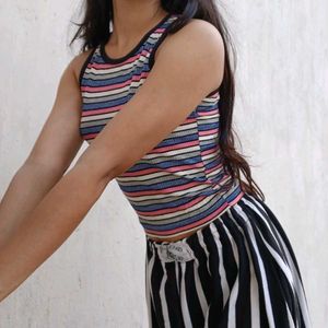 Cute Strips Pink Top Women