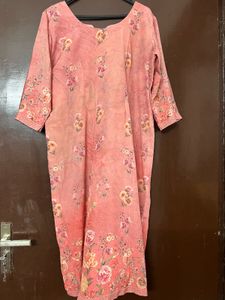Floral Print Kurta With Dupatta