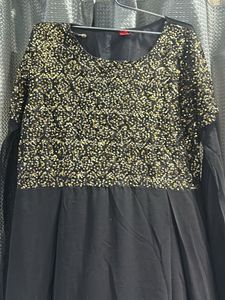 Elegant Black &amp; Gold Maxi Dress