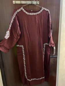 Maroon Co-ord Set With Embroidery