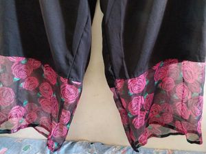 Elegant Black Floral Print Suit
