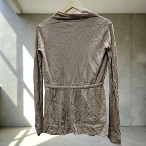 Hooded Drawstring Cardigan