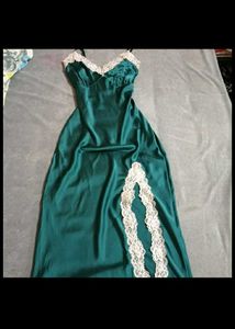 sea Green Lace Trim Slip Dress