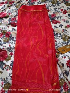 Red Printed Saree