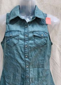 362711. Denim Sleeveless Top