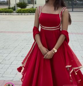 Elegant Red Anarkali Dress