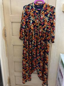 Colourful High Slit Long Kurta