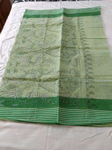 Cotton Yellow and Green Sareeye