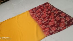 Mustard With Maroon Saree