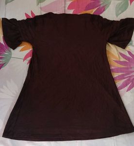 Brown Casual Top with Embellishment