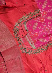 Pink N Golden Banarasi Silk Saree