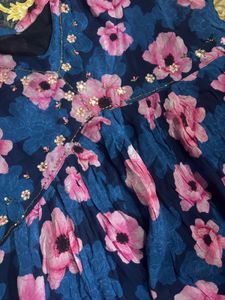 Alia kurti , premium Chinon with mul cotton lining