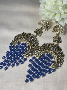 Elegant Blue Beaded Earrings