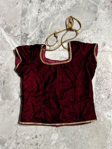 Maroon Velvet Blouse