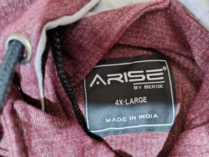 Arise Burgundy Hooded Casual Jacket, 4XL Size