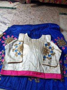 Blue Embroidered Lehenga Choli Set