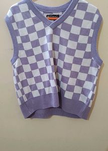 Checkered Sweater Vest